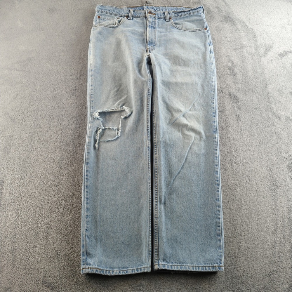Vintage 90s Levis Jeans 38‎ (Fits 36x28) Blue Light Wash Slim 516 Made in Canada